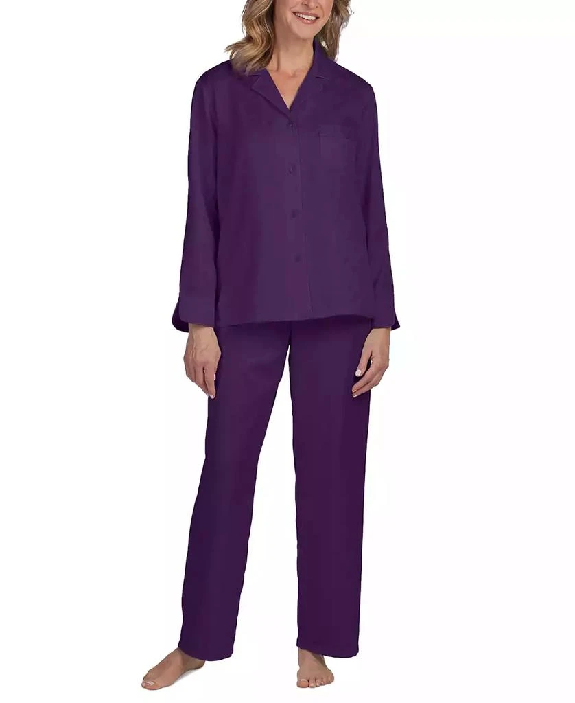 商品Miss Elaine|Women's 2-Pc. Notched-Collar Pajamas Set,价格¥115,第1张图片