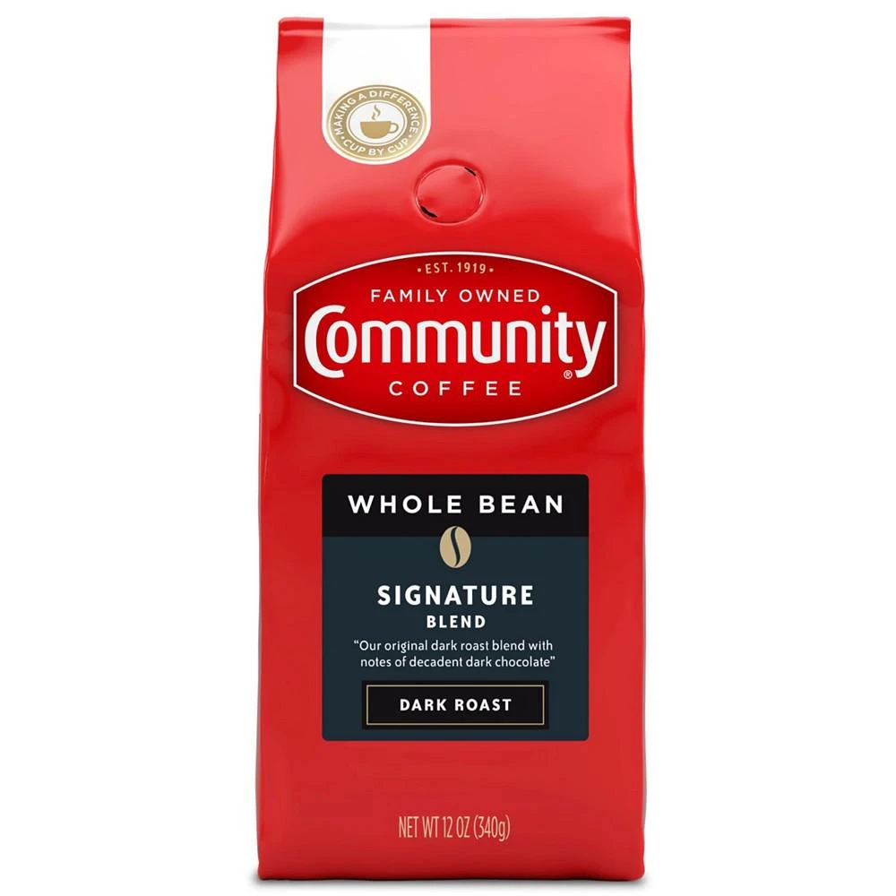 商品Community Coffee|Signature Blend Dark Roast Premium Whole Bean Coffee, 12 Oz - 6 Pack,价格¥464,第2张图片详细描述