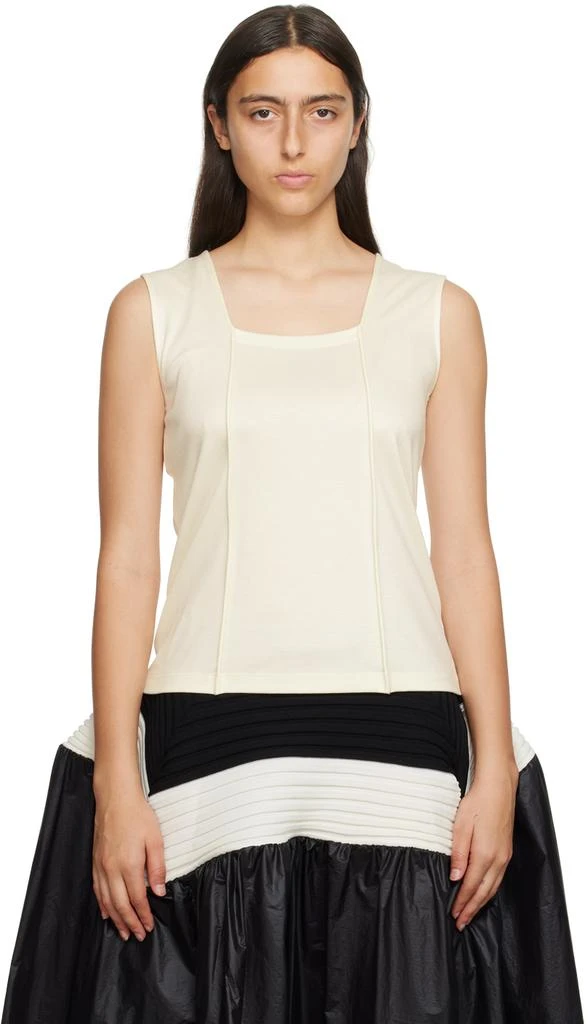 商品Issey Miyake|White Tucked Square Tank Top,价格¥907,第1张图片