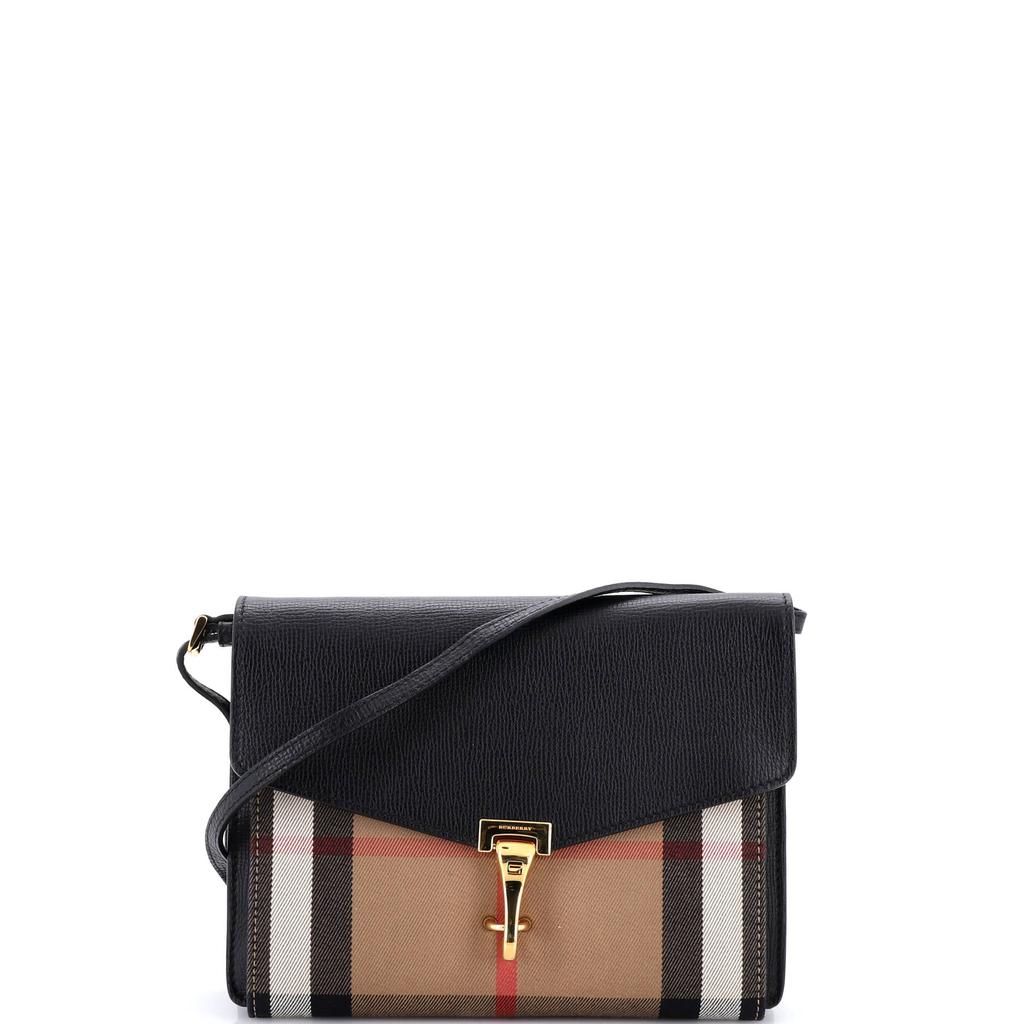 Macken Crossbody Bag Leather and House Check Canvas Small image 2