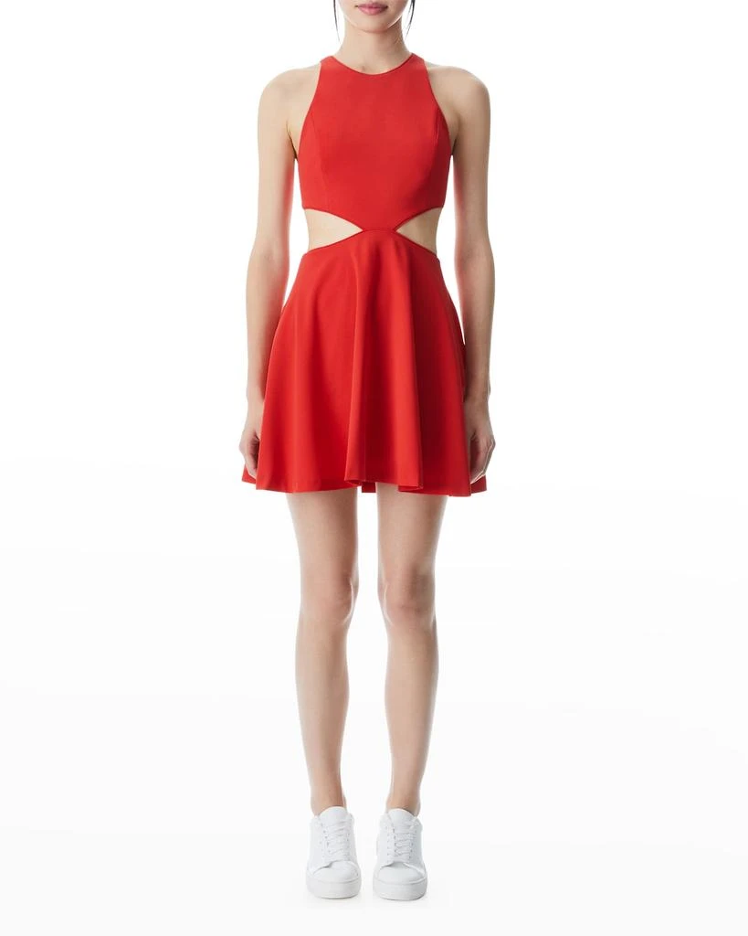 商品Alice + Olivia|Cara Cutout Fit-&-Flare Mini Dress,价格¥920,第1张图片