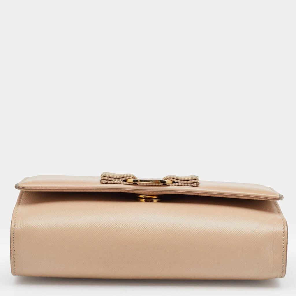 Salvatore Ferragamo Beige Patent Leather Vara Bow Chain Shoulder Bag 商品