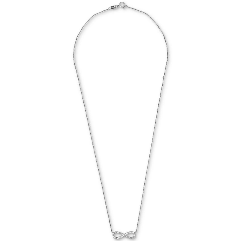 Diamond Infinity 18" Pendant Necklace (1/10 ct. t.w.) in Sterling Silver商品第3张图片规格展示