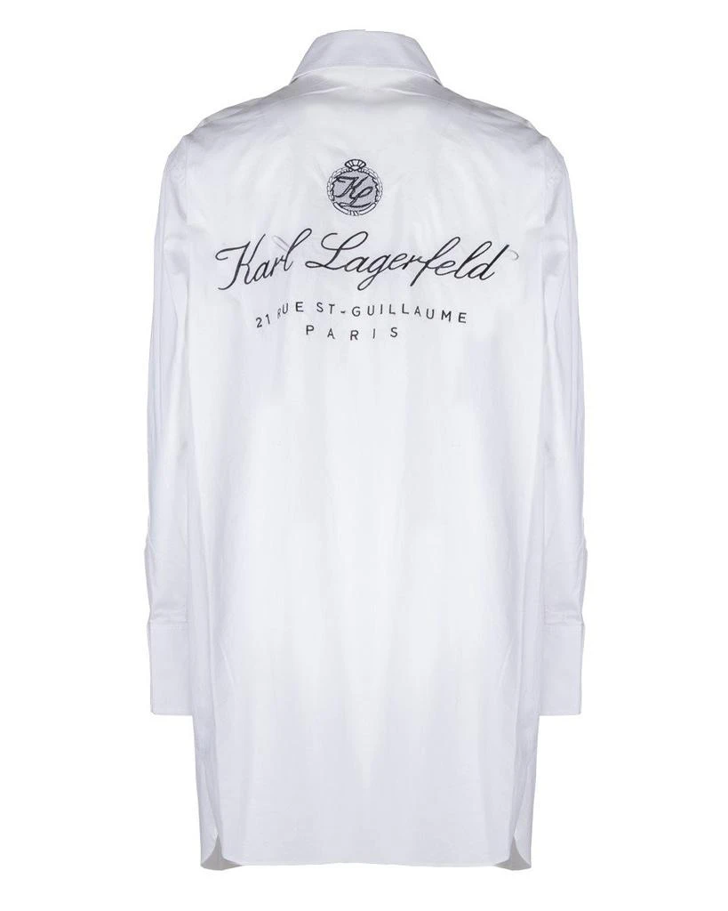 商品Karl Lagerfeld Paris|Karl Lagerfeld Logo Printed Buttoned Mini Shirt Dress,价格¥884,第2张图片详细描述