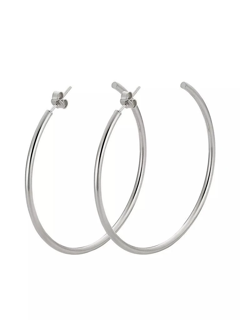 商品Oradina|14K White Gold Open Hoop Earrings,价格¥3190,第2张图片详细描述