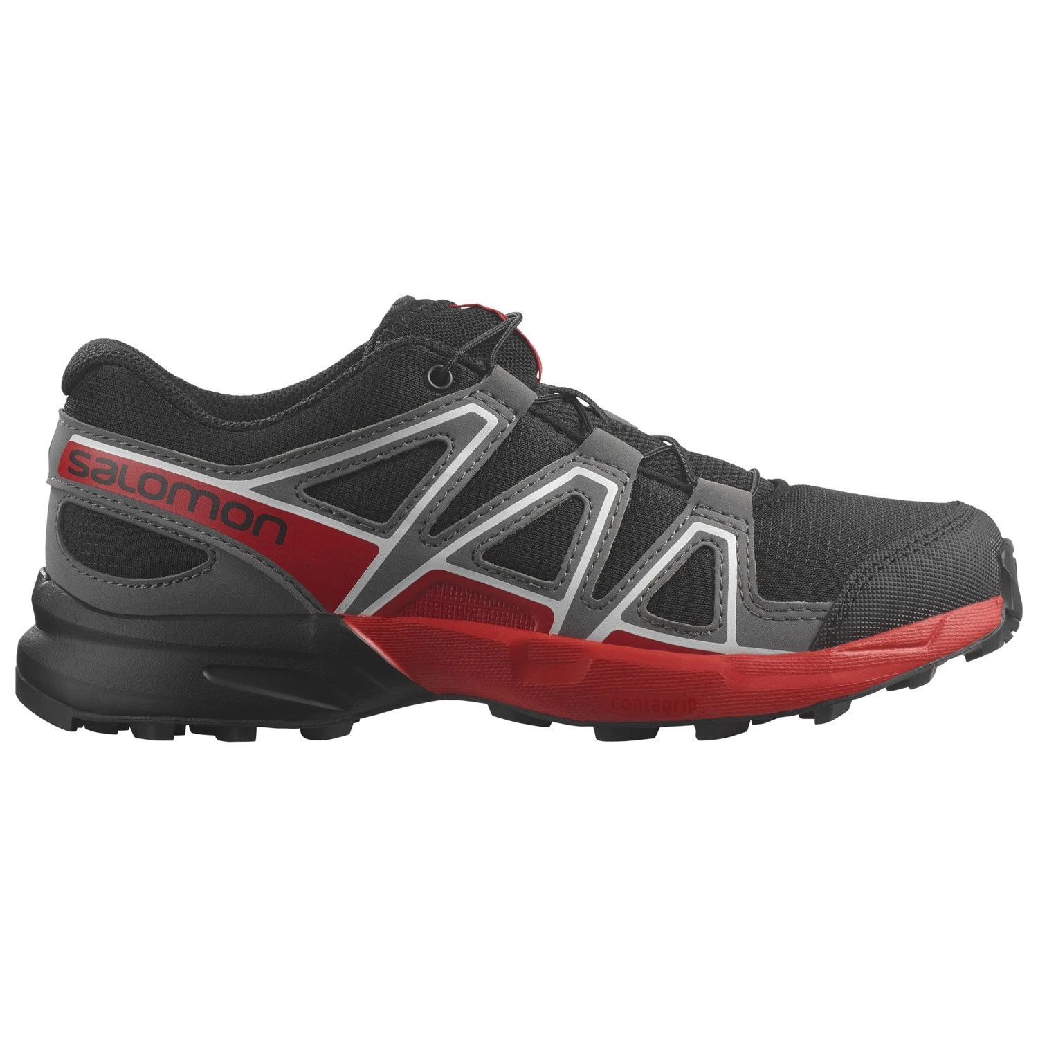 商品Salomon|Salomon 男童运动鞋 7020642BLACKQUIETSHADEHIGHRISKRED 花色,价格¥964,第1张图片