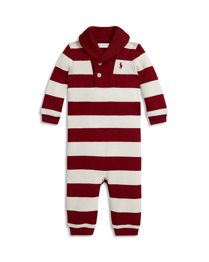 商品Ralph Lauren|Polo Boys' Striped Estate Rib Cotton Coverall - Baby,价格¥403,第1张图片详细描述