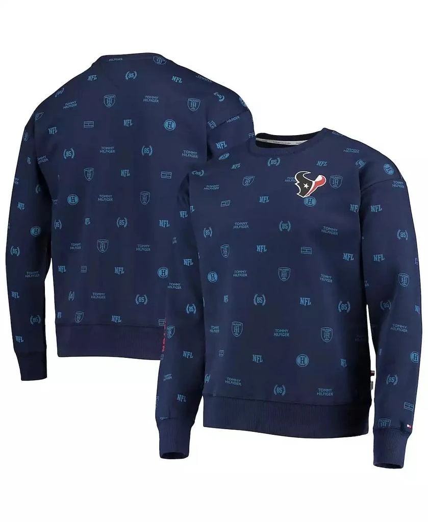 商品Tommy Hilfiger|Men's Navy Houston Texans Reid Graphic Pullover Sweatshirt,价格¥449,第1张图片