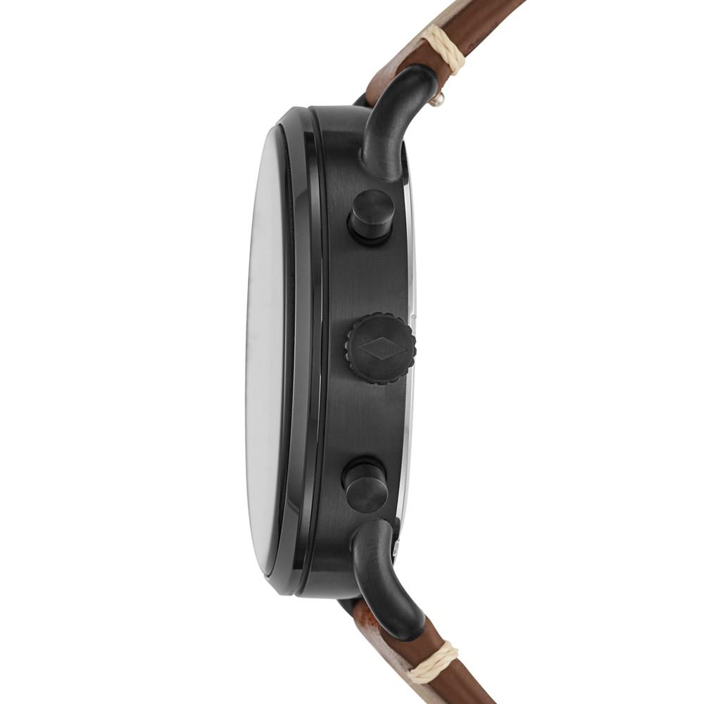 Men's Chronograph Commuter Brown Leather Strap Watch 42mm商品第2张图片规格展示