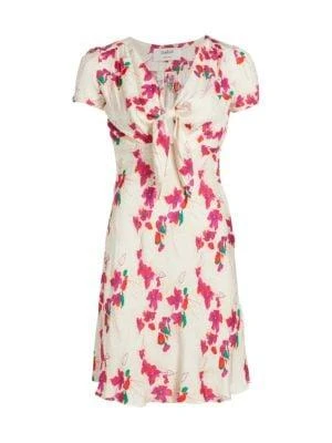 商品ba&sh|Elita Floral Jacquard Tie Front Mini Dress,价格¥1036,第5张图片详细描述