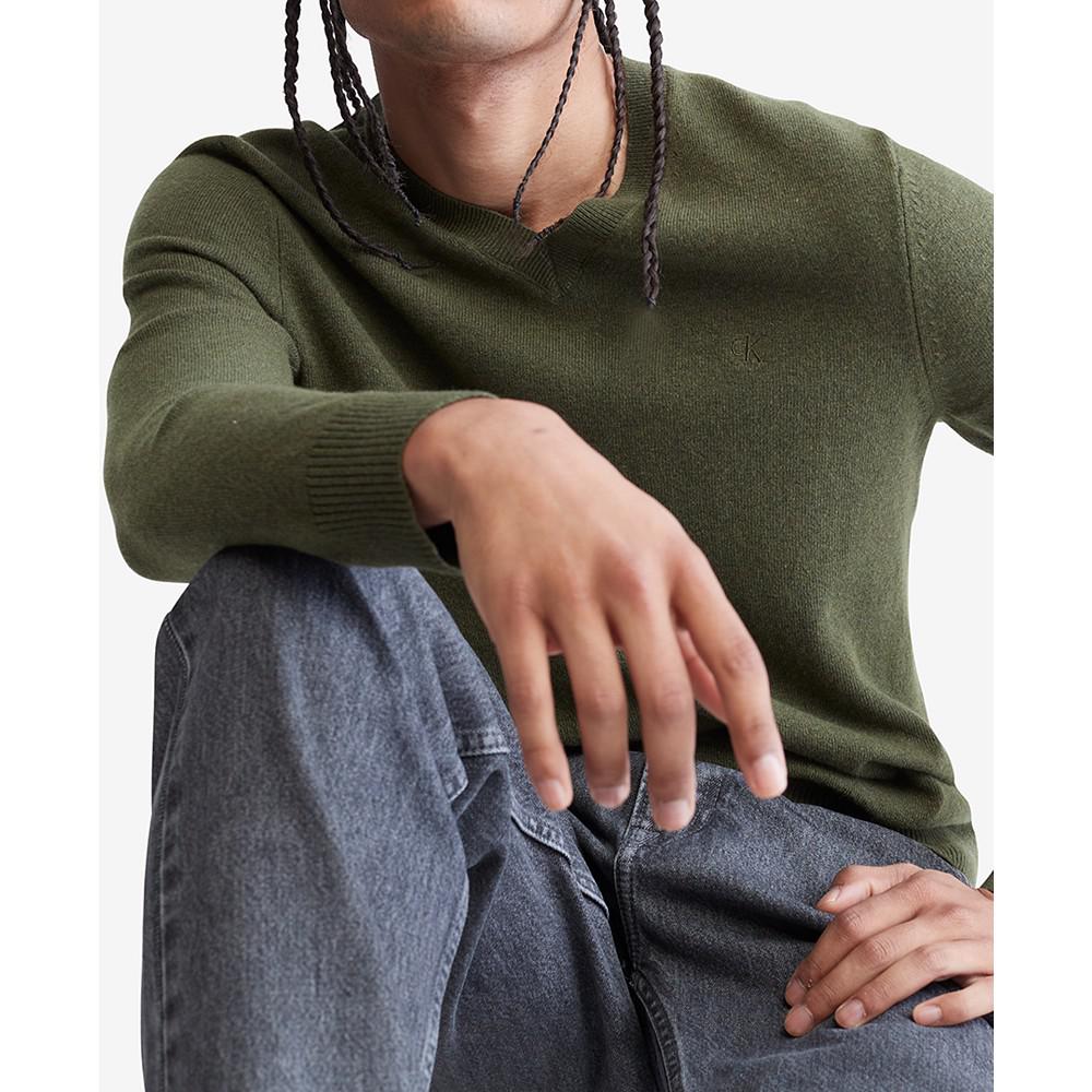 Men's Regular-Fit Merino Wool V-Neck Sweater商品第3张图片规格展示