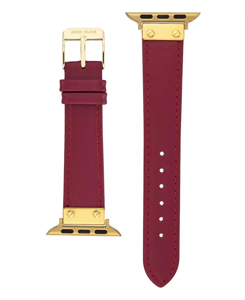 商品Anne Klein|Women's Red Genuine Leather Band designed for Apple Watch® 42mm (Series 10) & 38/40/41mm,价格¥225,第2张图片详细描述