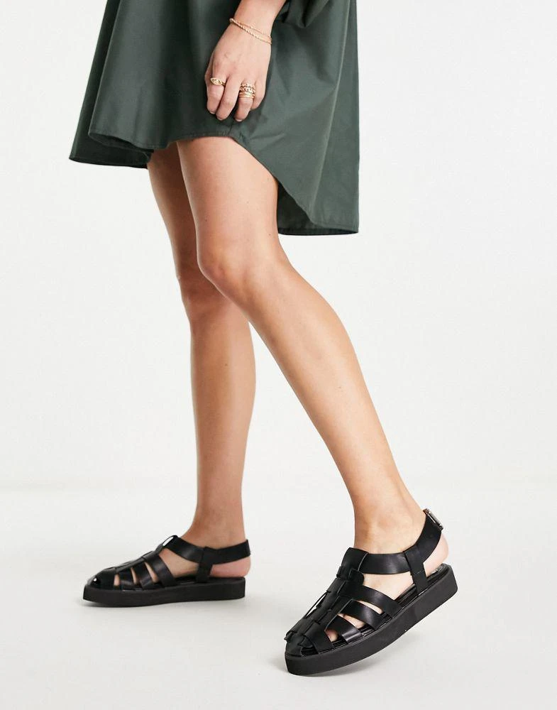 商品ASOS|ASOS DESIGN Matilda fisherman flat shoe in black,价格¥122,第3张图片详细描述