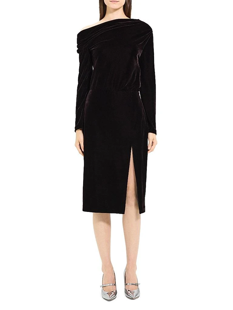 商品Theory|Off-The-Shoulder Velvet Midi-Dress,价格¥1754,第2张图片详细描述