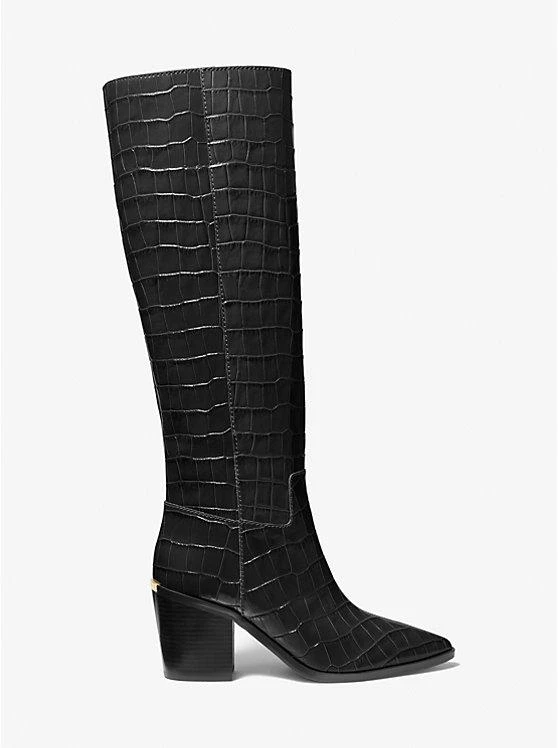 商品Michael Kors|Loni Crocodile Embossed Leather Boot,价格¥1324,第2张图片详细描述