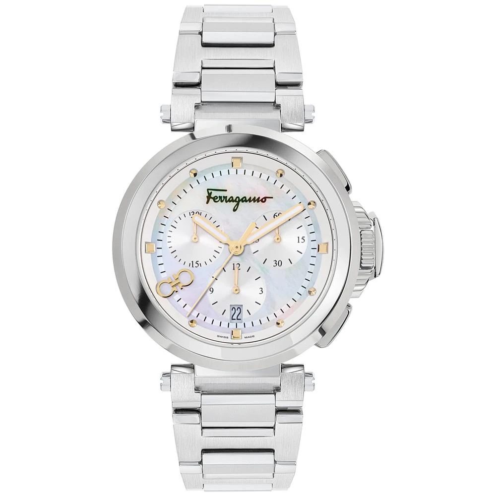商品Salvatore Ferragamo|Women's Swiss Chronograph Legacy Stainless Steel Bracelet Watch 40mm,价格¥7596,第1张图片