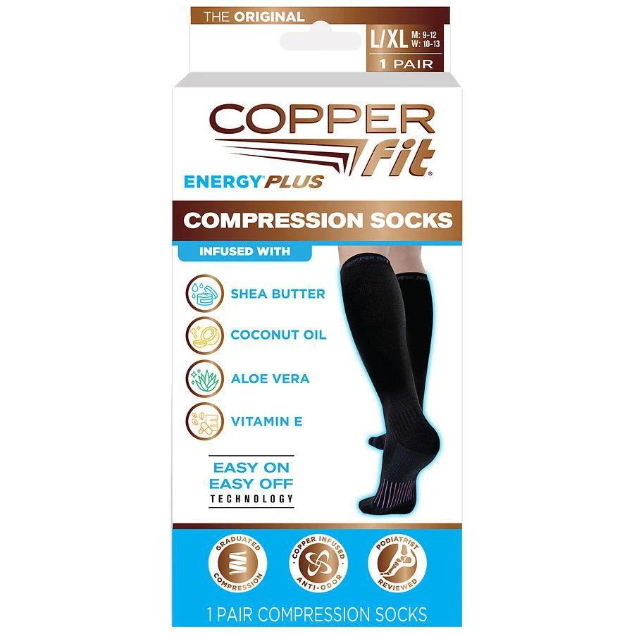 商品Copper Fit|Compression Hydrating Socks Large/Xlarge,价格¥90,第1张图片