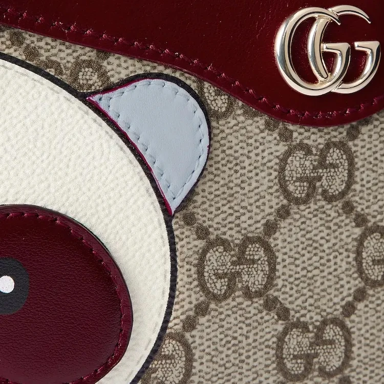商品[国内直发] Gucci|古驰 双G徽标拉链开合饰熊猫细节 涂层织物 单肩斜挎包 迷你 女款 棕色拼棕色,价格¥7993,第8张图片详细描述