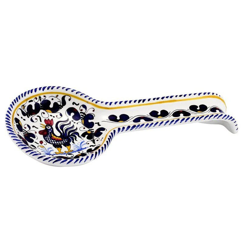 商品Artistica - Deruta of Italy|Orvieto Blue Rooster: Spoon Rest Deluxe,价格¥588,第1张图片