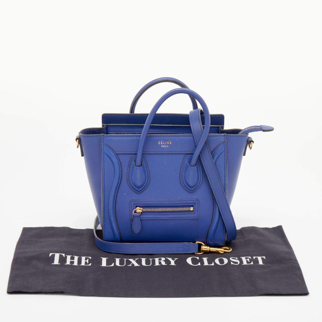 Celine Blue Leather Nano Luggage Tote商品第9张图片规格展示