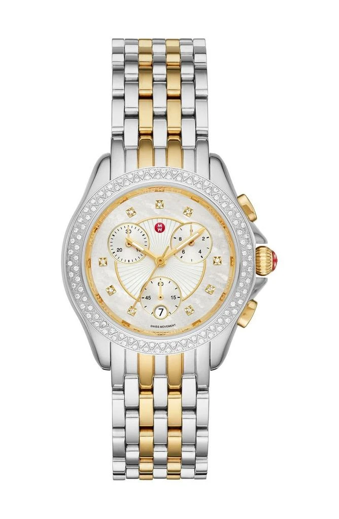 商品Michele|Women's Belmore Chronoraph Diamond Embellished Bracelet Watch, 37mm - 0.34 ctw,价格¥11558,第5张图片详细描述