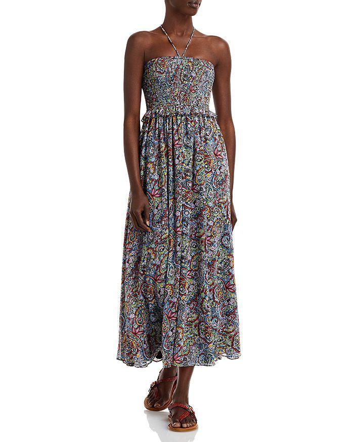 商品AQUA|Paisley Smocked Halter Midi Dress - 100% Exclusive,价格¥276,第3张图片详细描述