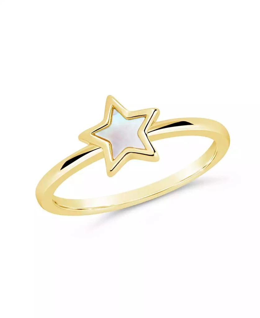 商品Sterling Forever|Genuine Mother of Pearl Star Bez Ring,价格¥216,第1张图片