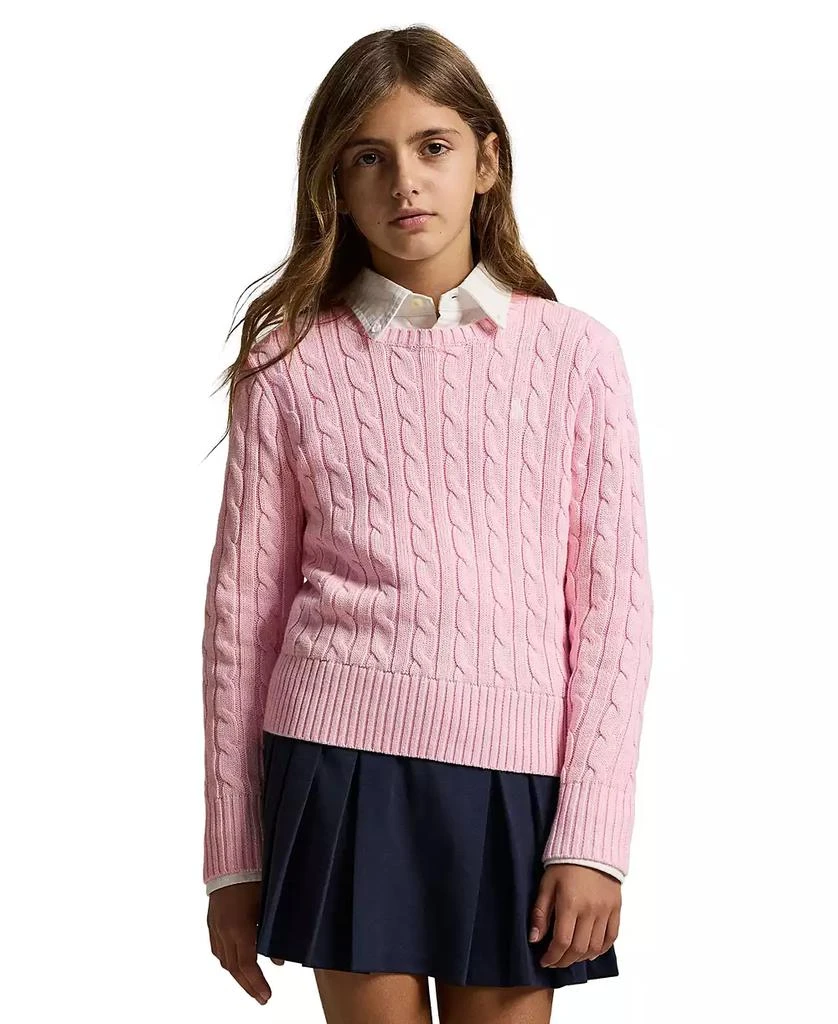 Girls 2T-6x Long-Sleeve Cable-Knit Cotton Sweater 商品