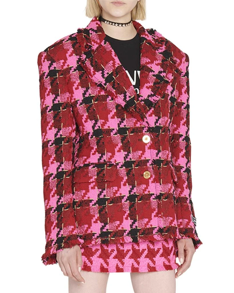 商品Versace|Check Tweed Oversized Blazer Jacket,价格¥8379,第1张图片