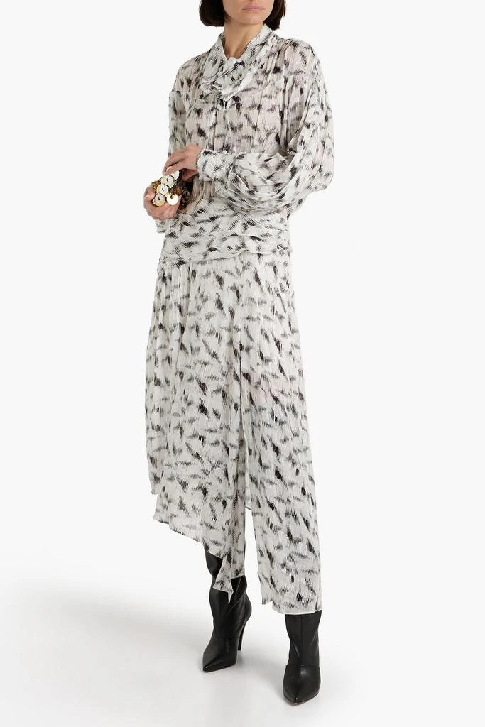 商品IRO|Jensen asymmetric printed fil coupé georgette midi dress,价格¥2651,第2张图片详细描述