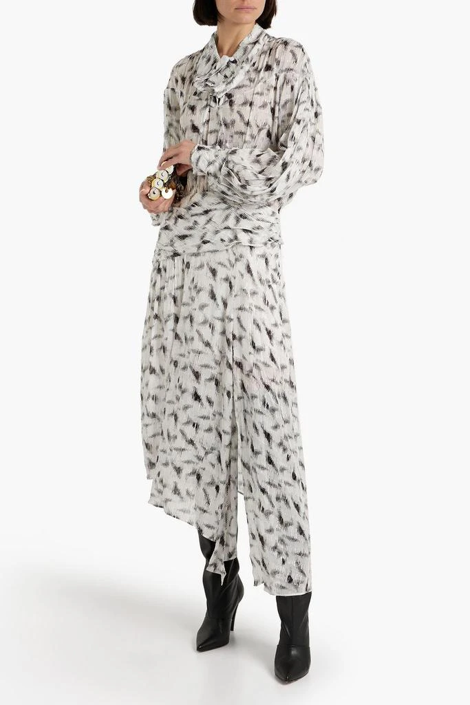 商品IRO|Jensen asymmetric printed fil coupé georgette midi dress,价格¥1493,第2张图片详细描述