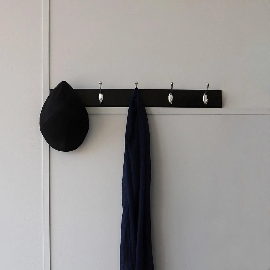 商品Home Basics|Home Basics 5 Double Hook Wall Mounted Hanging Rack, Black,价格¥159,第3张图片详细描述