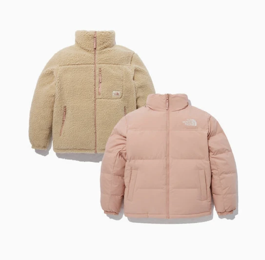 商品The North Face|【享贝家】（国内现货-LY）北面 FW22 户外休闲双面穿羽绒服 棉服 男女同款 粉色 NJ1DN77CPPI,价格¥1309,第1张图片