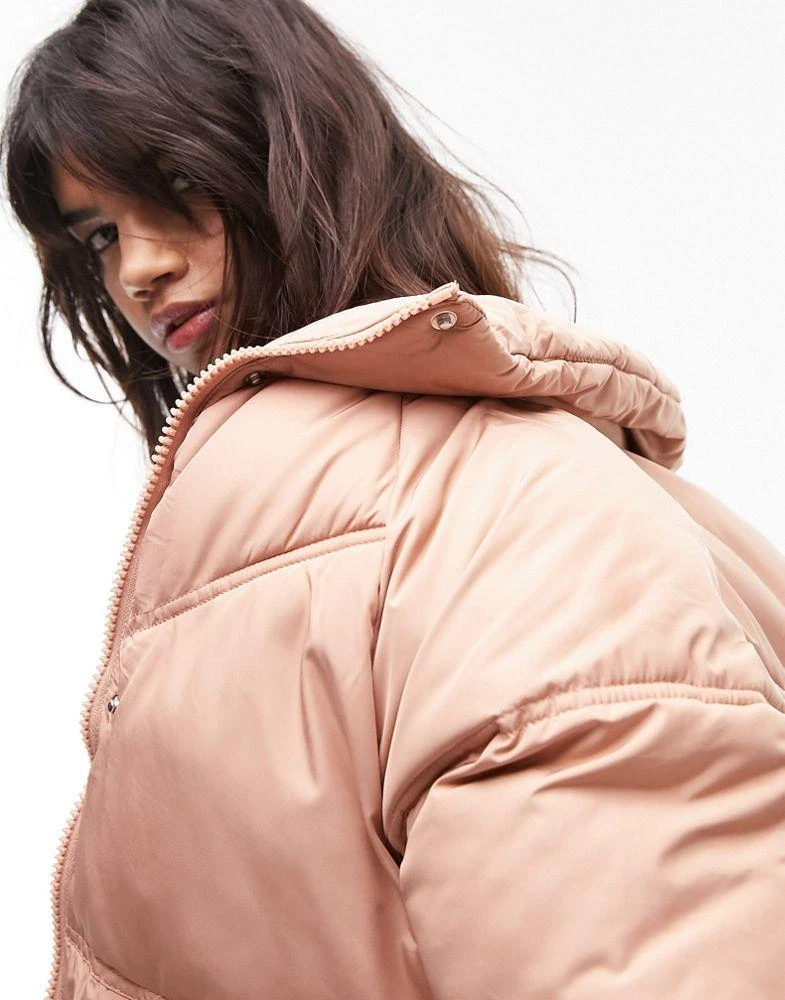 商品Topshop|Topshop padded puffer jacket in blush,价格¥277,第3张图片详细描述