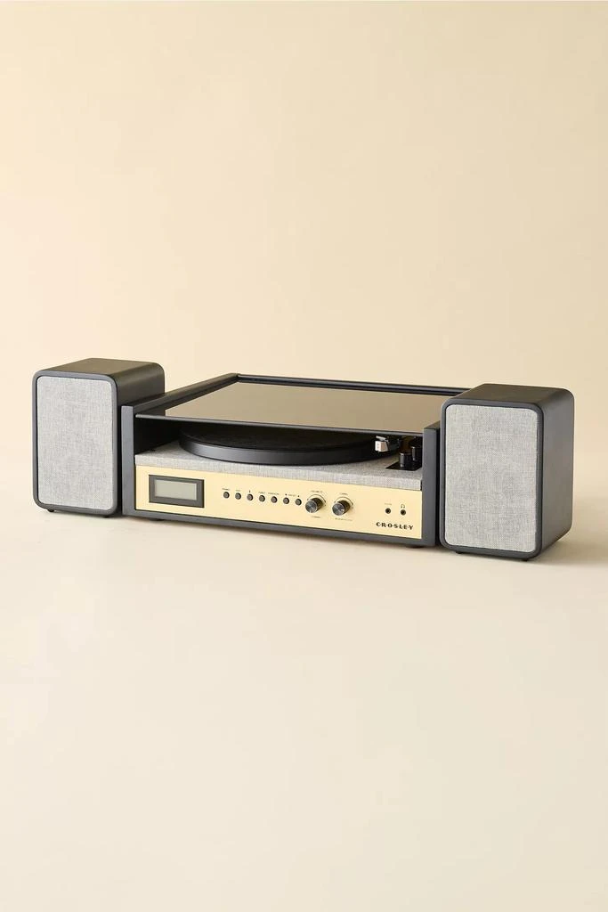 商品Crosley|Crosley Coda Record Player & Speaker Shelf System,价格¥1982,第4张图片详细描述