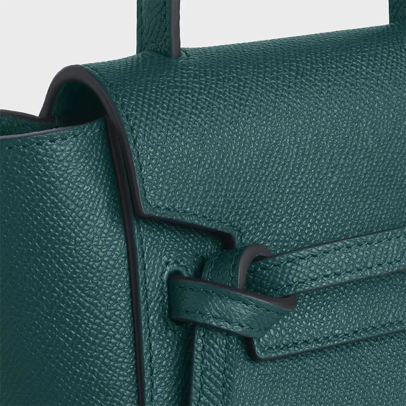 商品Celine|【预售3-7天】赛琳 2020新款BELT PICO系列 绿色荔枝纹小牛皮手提单肩金扣PICO鲶鱼包194263ZVA.31AN,价格¥12653,第6张图片详细描述