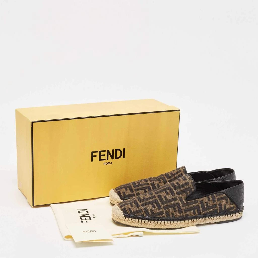 Fendi Brown/Black Zucca Canvas and Leather Foldable Espadrilles Size 41 商品