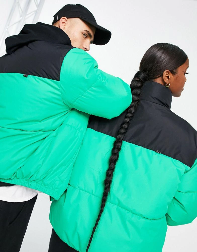 商品Fila|Fila colour blocked puffer with logo in green,价格¥357,第4张图片详细描述