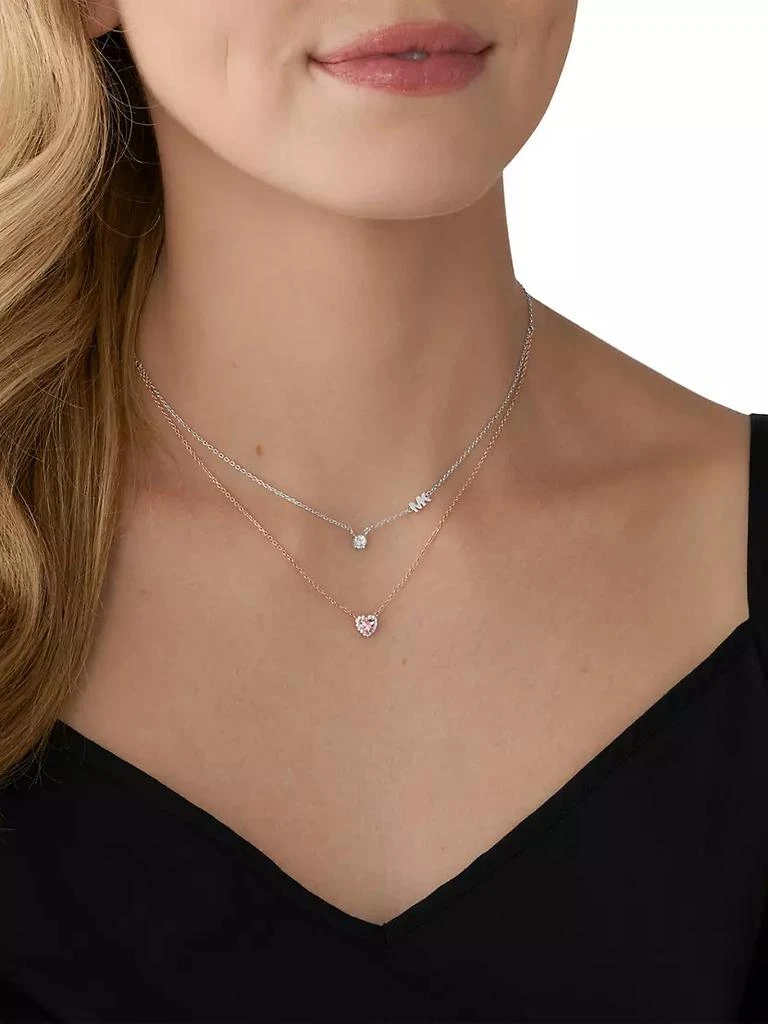 商品Michael Kors|14K-Rose-Gold-Plated, Sterling Silver, & Cubic Zirconia Layered Pendant Necklace,价格¥1133,第2张图片详细描述