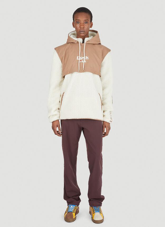 商品Fila|Borg Hybrid Hooded Sweatshirt in Beige,价格¥401,第4张图片详细描述