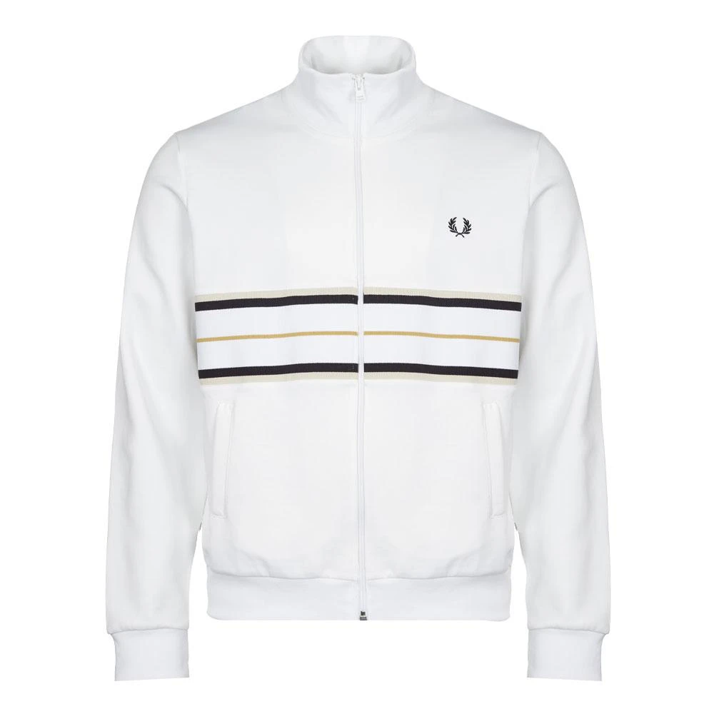 商品Fred Perry|Fred Perry Tramline Panel Track Top - White,价格¥603,第1张图片