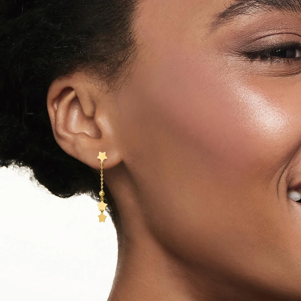商品Ross-Simons|Ross-Simons Italian 14kt Yellow Gold Star and Bead Drop Earrings,价格¥962,第2张图片详细描述