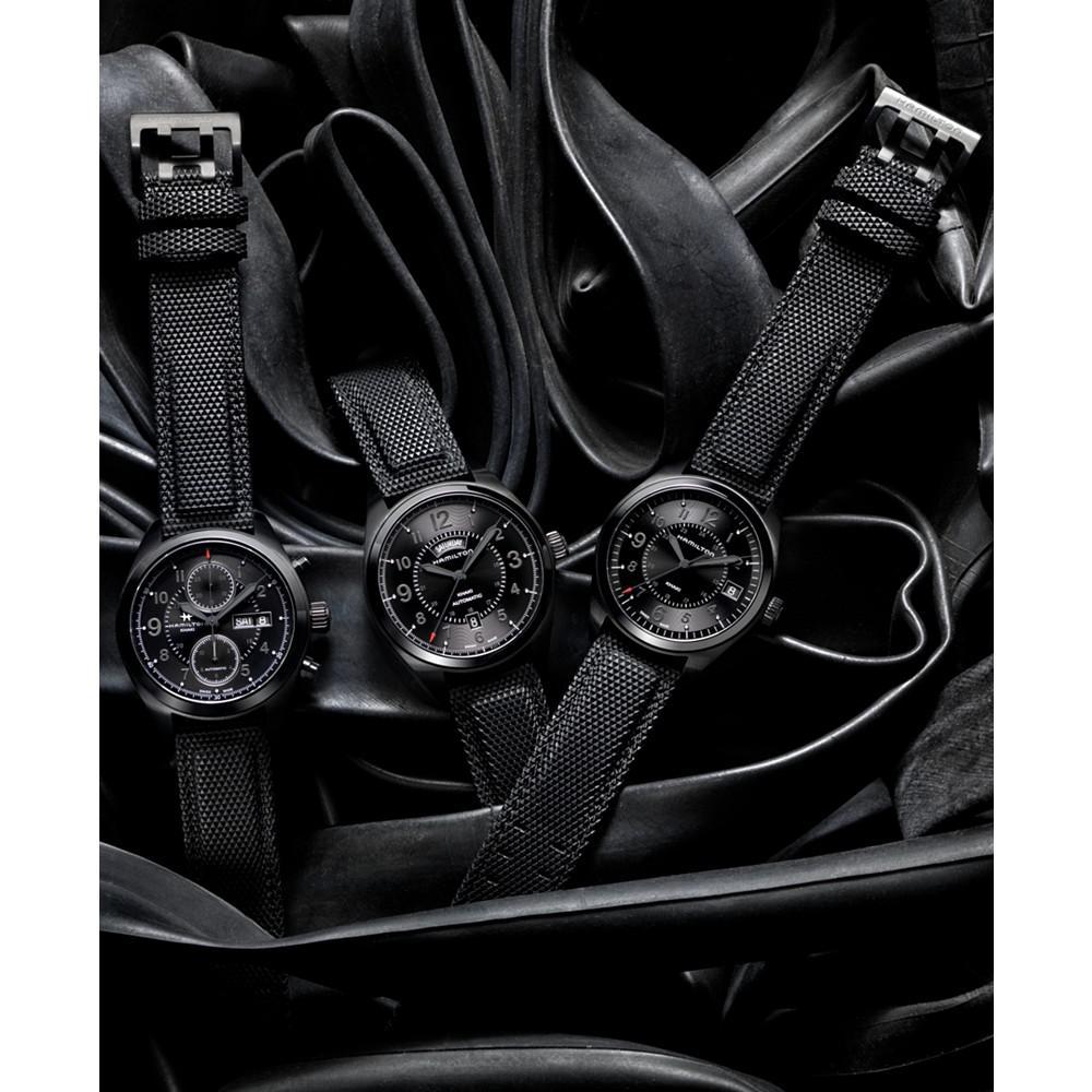 商品Hamilton|Men's Swiss Khaki Field Black Rubber Strap Watch 40mm H68401735,价格¥3631,第6张图片详细描述