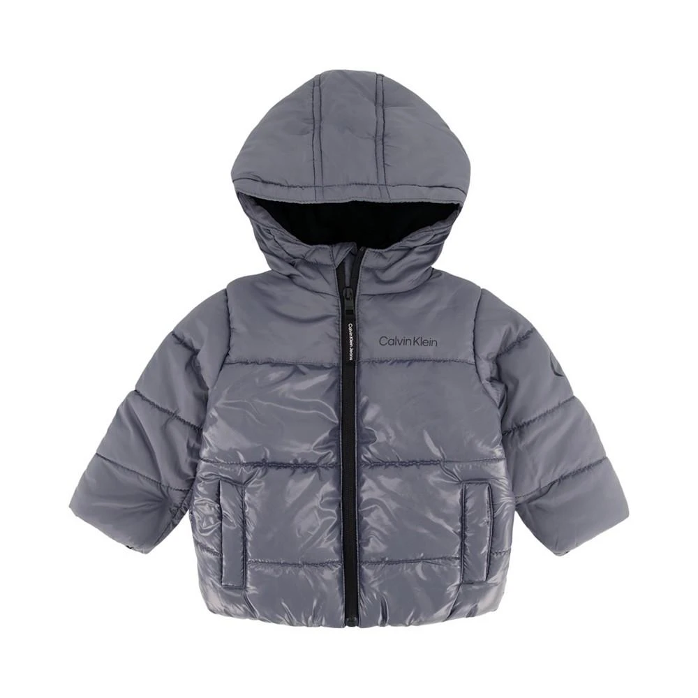 商品Calvin Klein|Baby Boys Shiny Blocked Bubble Jacket,价格¥397,第1张图片