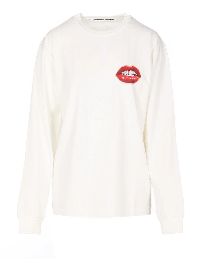 商品Alexander Wang|Alexander Wang Graphic Printed Long-Sleeved T-Shirt,价格¥1471,第1张图片