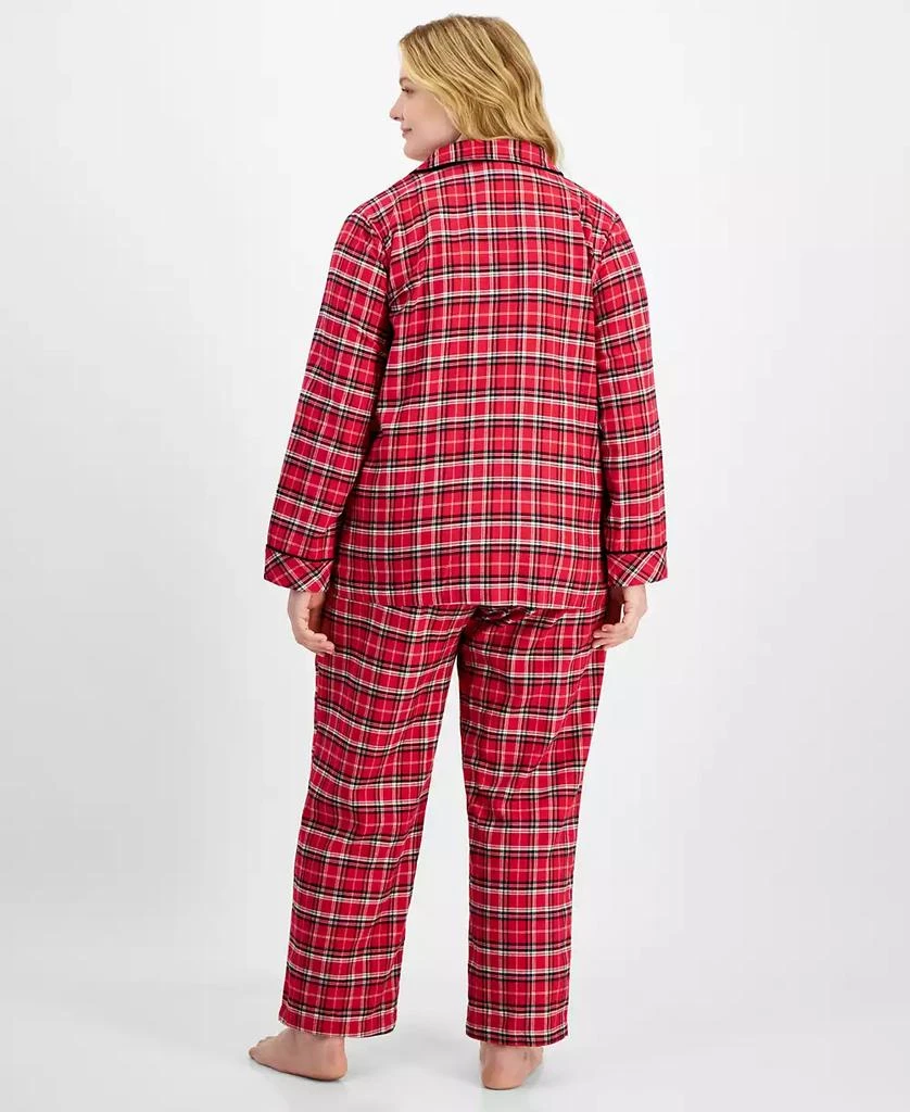 商品Charter Club|Plus Size Cotton Flannel Printed Pajama Set, Created for Macy's,价格¥247,第2张图片详细描述