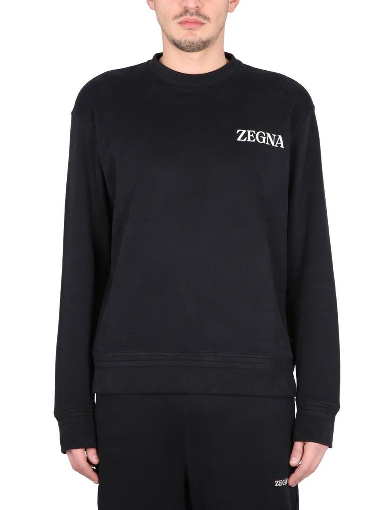Ermenegildo Zegna Logo-Printed Crewneck Sweatshirt商品第1张图片规格展示