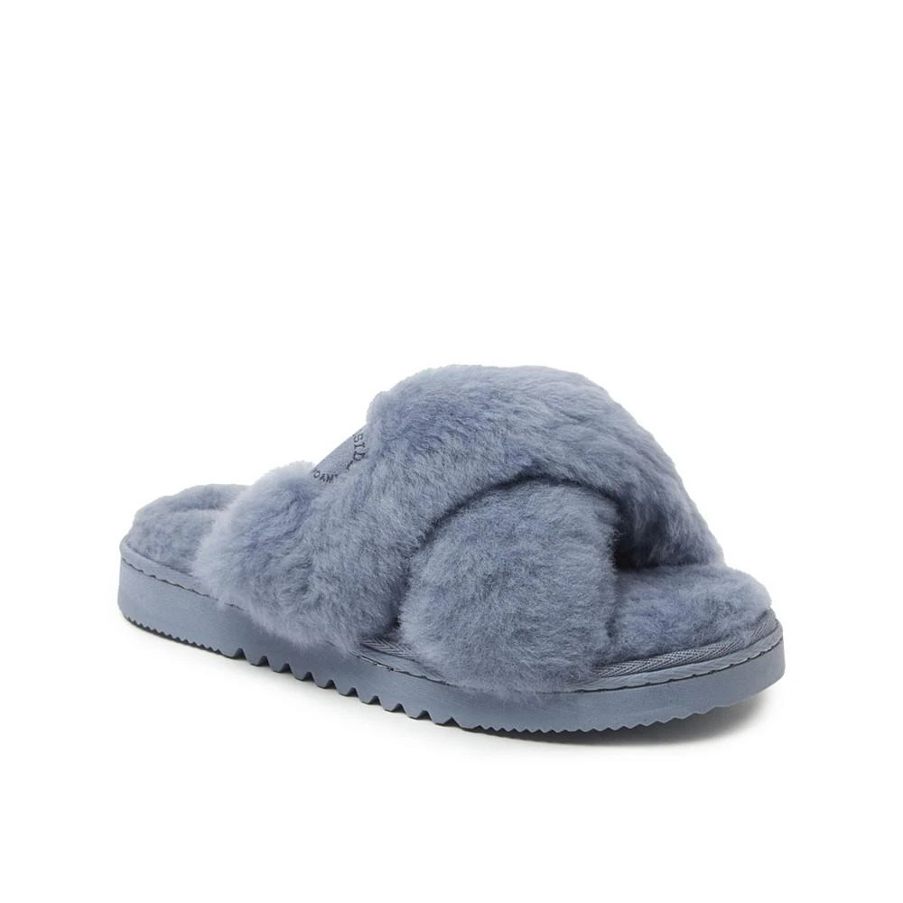 Women's New Castle Genuine Shearling Cross Band Slides 商品