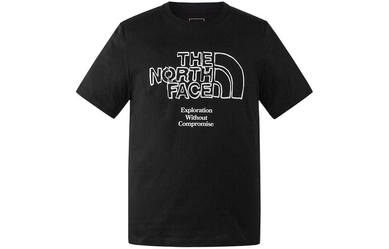 商品[国内直发] The North Face|北面 字母品牌logo印花图案美式复古休闲运动圆领套头短袖T恤 男女同款 黑色,价格¥255,第1张图片
