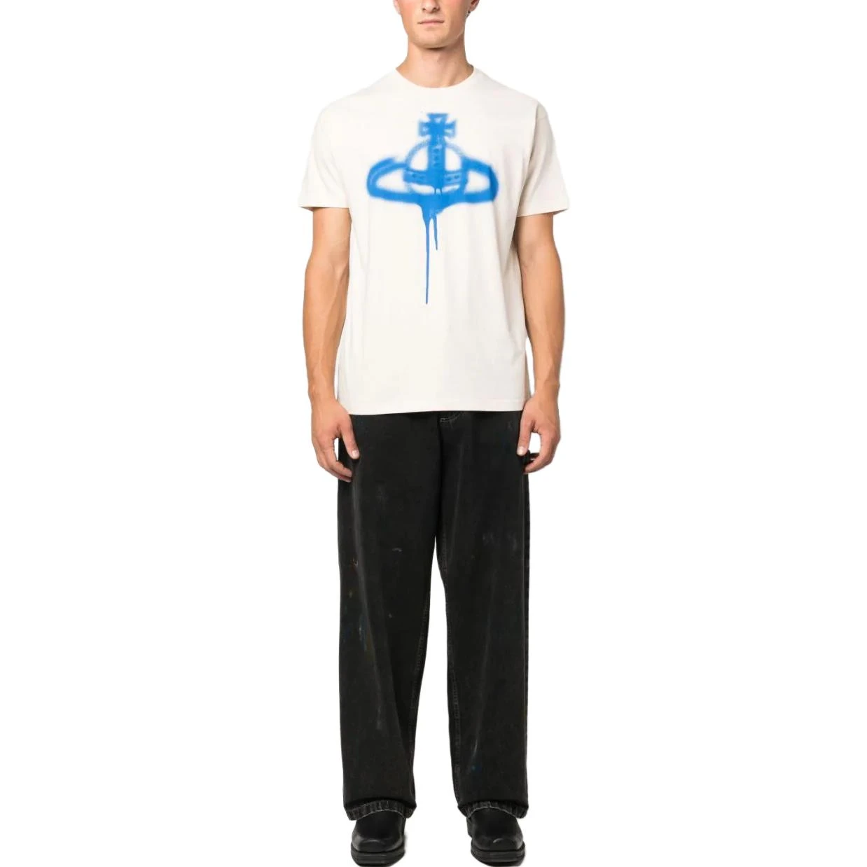 商品[国内直发] Vivienne Westwood|圆领图案印花短袖T恤 男女同款 米白色,价格¥1455,第3张图片详细描述